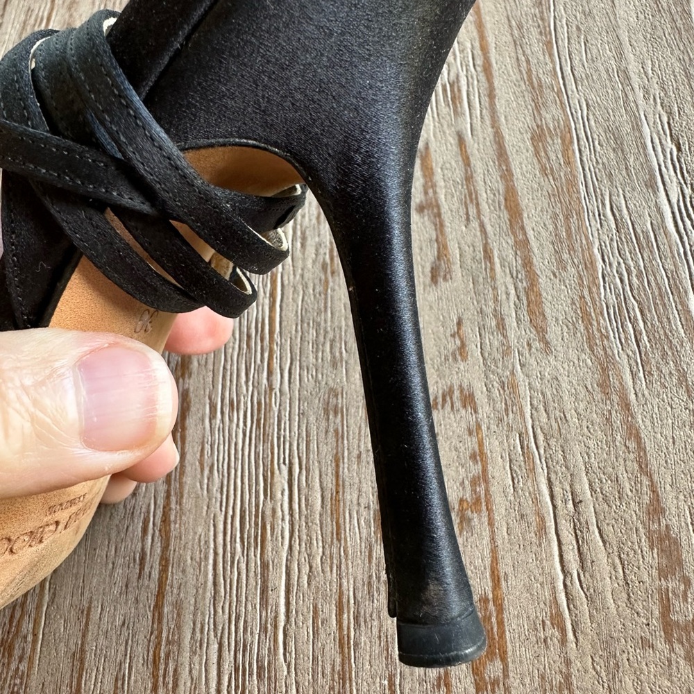 Jimmy Choo Black Satin Stiletto Heels 39 - Picture 11 of 12